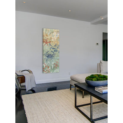 Coastal Floral Crab Artwork