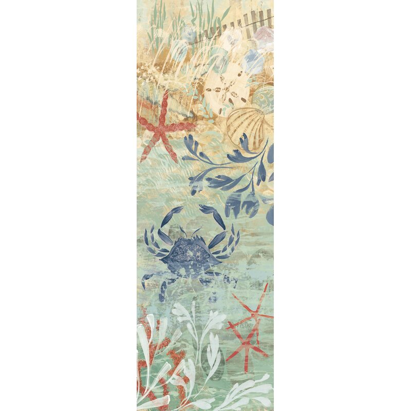 Coastal Floral Crab Artwork