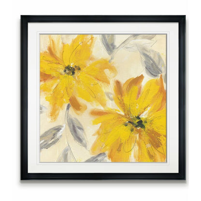 Vibrant Yellow Floral Abstract Oil Painting for Bright Home Décor