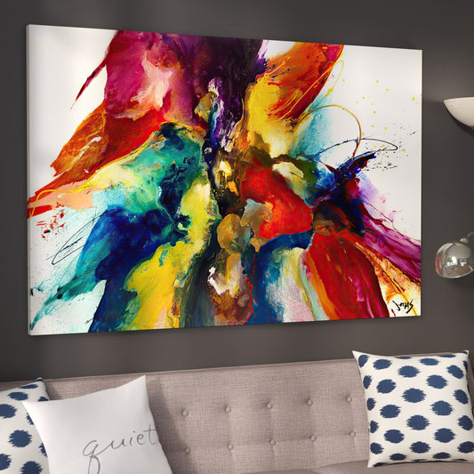 Vibrant Abstract Fusion Oil Painting for Modern Home Decor