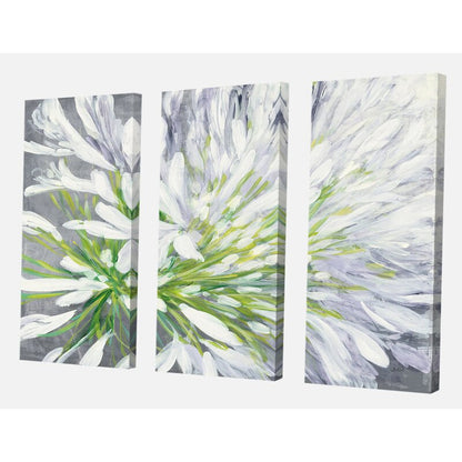 Vibrant Cleome Flower Triptych Oil Painting for Modern Home Decor