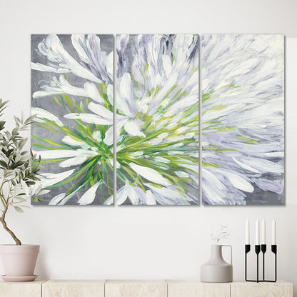 Vibrant Cleome Flower Triptych Oil Painting for Modern Home Decor