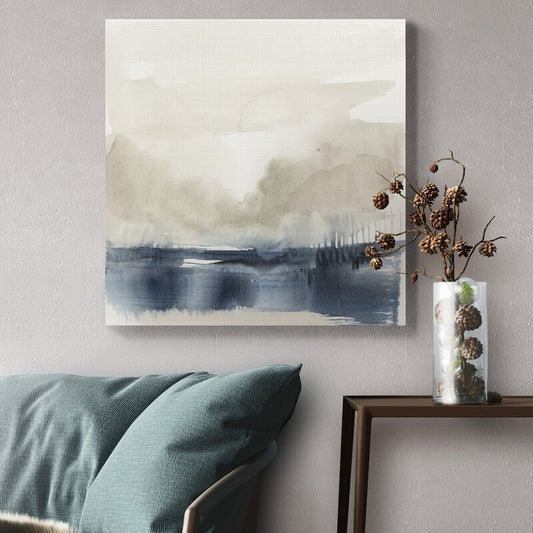 Serene Coastal Fog Landscape Oil Painting for Modern Home Décor
