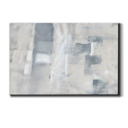 Serene Coastal Fogscape Abstract Oil Painting for Modern Home Decor