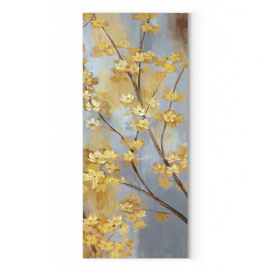 Elegant Forsythia Garden Oil Painting - Bright Floral Art for Home Décor