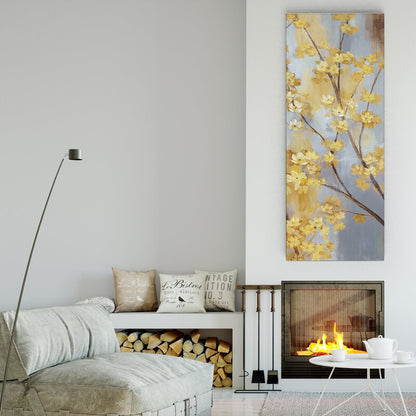 Elegant Forsythia Garden Oil Painting - Bright Floral Art for Home Décor