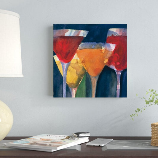 Colorful Mixed Drinks Abstract Oil Painting for Home Bar Decor