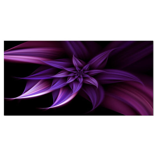 Elegant Purple Fractal Flower Oil Painting for Modern Home Decor