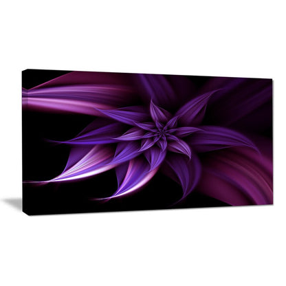 Elegant Purple Fractal Flower Oil Painting for Modern Home Decor
