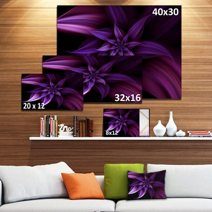 Elegant Purple Fractal Flower Oil Painting for Modern Home Decor