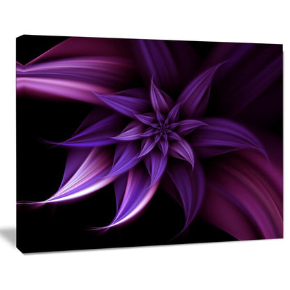Elegant Purple Fractal Flower Oil Painting for Modern Home Decor