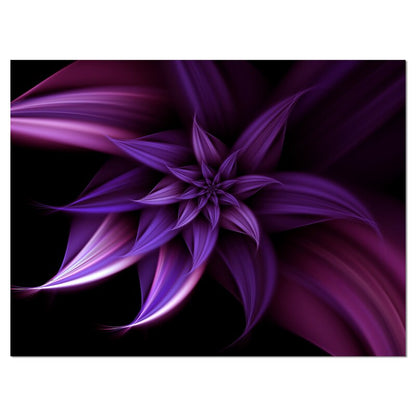 Elegant Purple Fractal Flower Oil Painting for Modern Home Decor