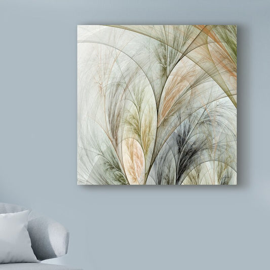 Fractal Grass Abstract Oil Painting for Modern Home Decor