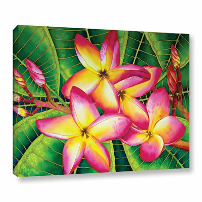 Vibrant Frangipani Flower Oil Painting - Tropical Floral Artwork for Home Decor