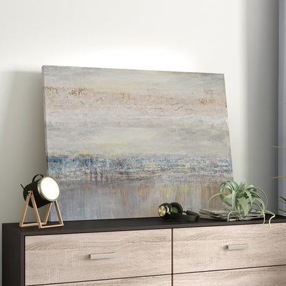 Serene Landscape in Soft Hues - Tranquil Oil Painting for Modern Decor
