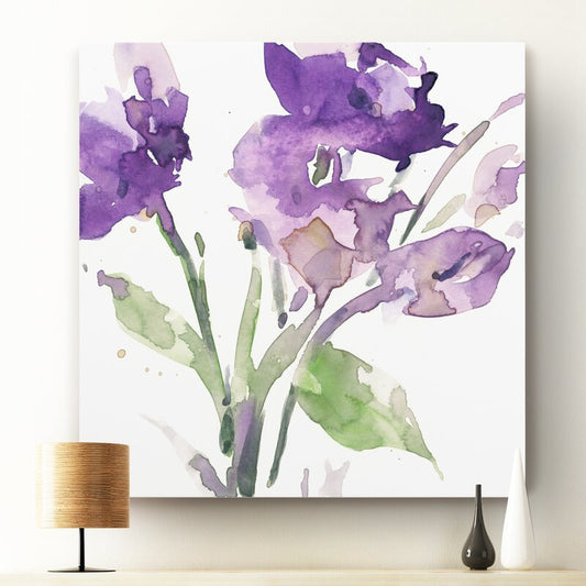 Stunning Purple Floral Oil Painting for Home Decor and Art Lovers