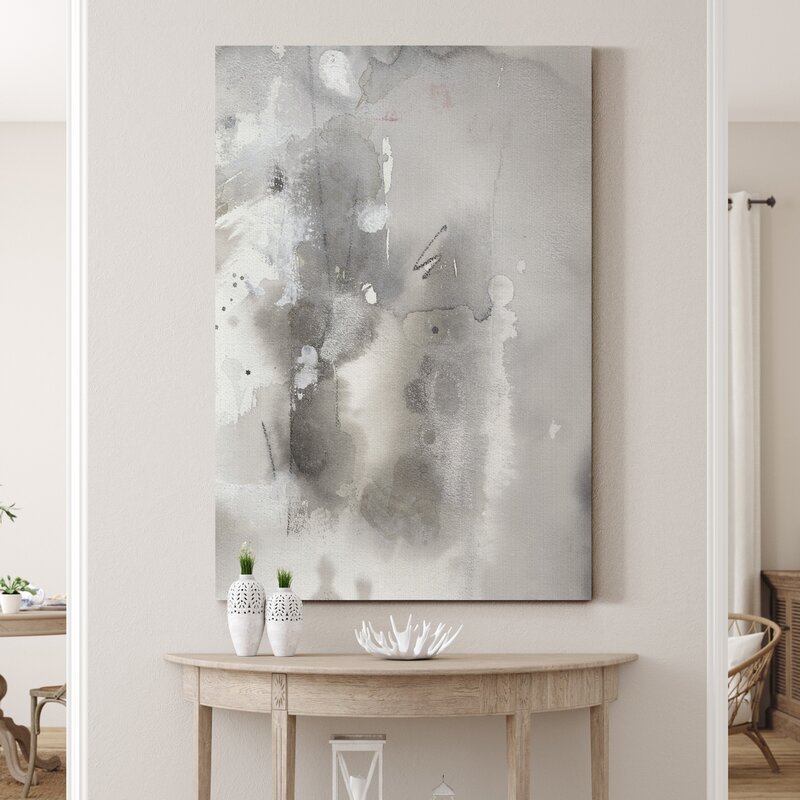 Abstract Grey Landscape Oil Painting for Modern Home Decor