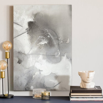 Elegant Abstract Grey Garden Parterre Oil Painting for Contemporary Home Decor