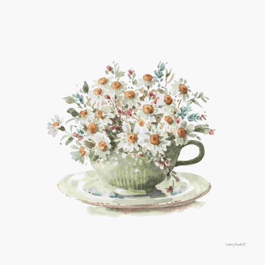 Charming Floral Tea Cup Oil Painting