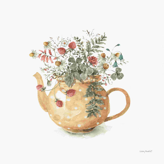 Charming Floral Teapot Oil Painting for Cozy Home Decor