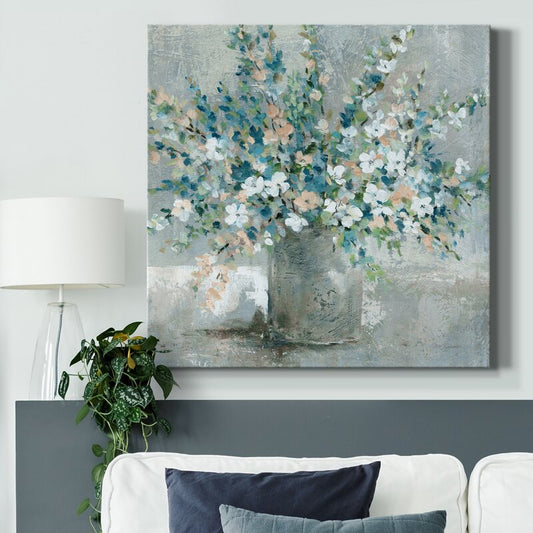 Charming Floral Bouquet in Vintage Jar - Beautiful Oil Painting for Home Decor