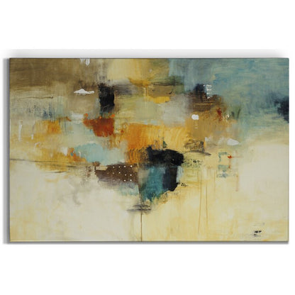 Abstract Serenity: Modern Oil Painting with Warm Tones and Textured Layers