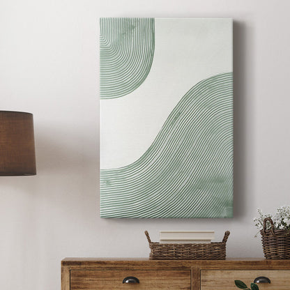 Abstract Green Wave Oil Painting for Modern Home Decor