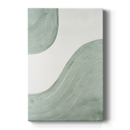 Abstract Green Wave Oil Painting for Modern Home Decor