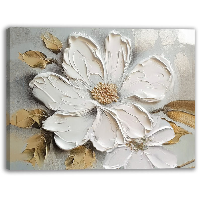 Elegant Gilded Floral Oil Painting for Modern Home Décor