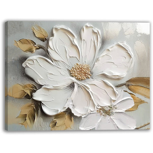 Elegant Gilded Floral Oil Painting for Modern Home Décor