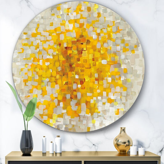 Vibrant Yellow Abstract Oil Painting for Modern Decor