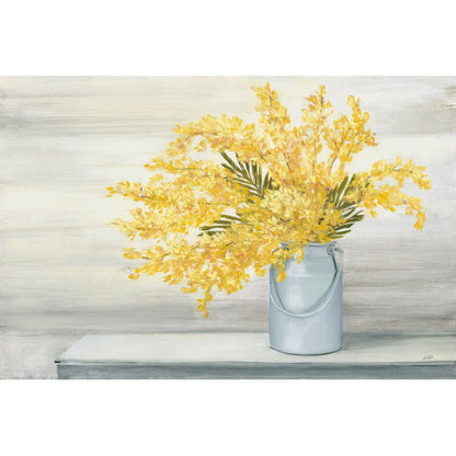 Vibrant Yellow Flower Bouquet Oil Painting - Rustic Floral Art Print for Home Decor