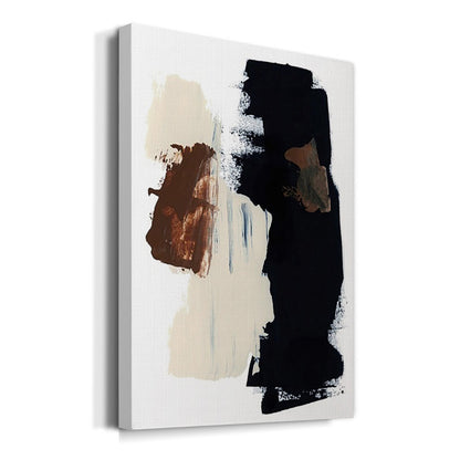 Abstract Oil Painting with Rich Black and Earthy Tones for Modern Decor