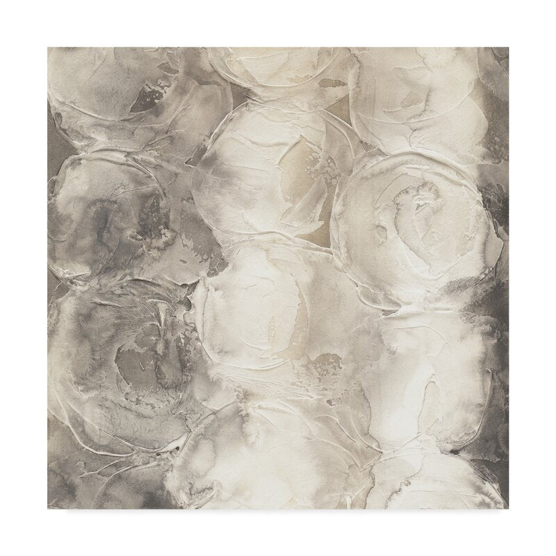 Contemporary Gray Circles Abstract Oil Painting
