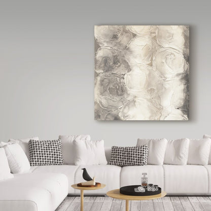 Contemporary Gray Circles Abstract Oil Painting