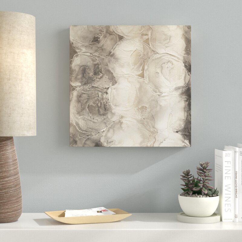 Contemporary Gray Circles Abstract Oil Painting