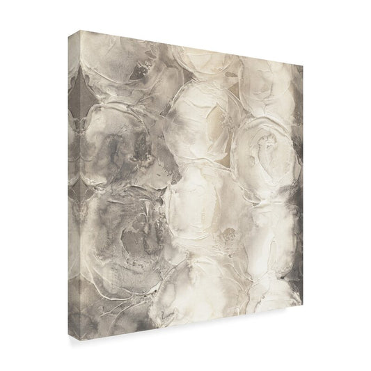 Contemporary Gray Circles Abstract Oil Painting