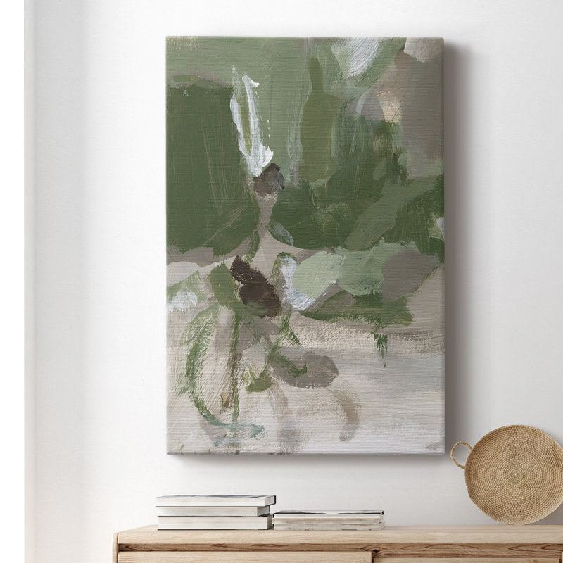Abstract Green Tea Oil Painting for Modern Home Decor