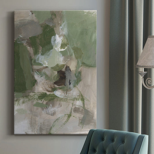 Elegant Green Abstract Oil Painting for Modern Home Decor