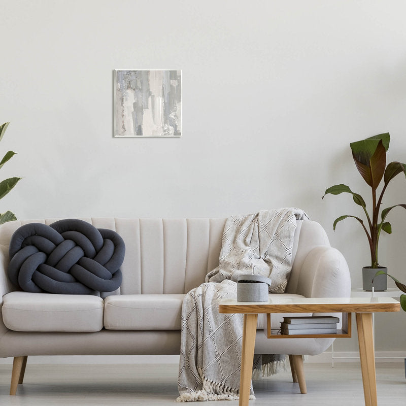 Contemporary Grey Abstract Oil Painting for Modern Home Decor