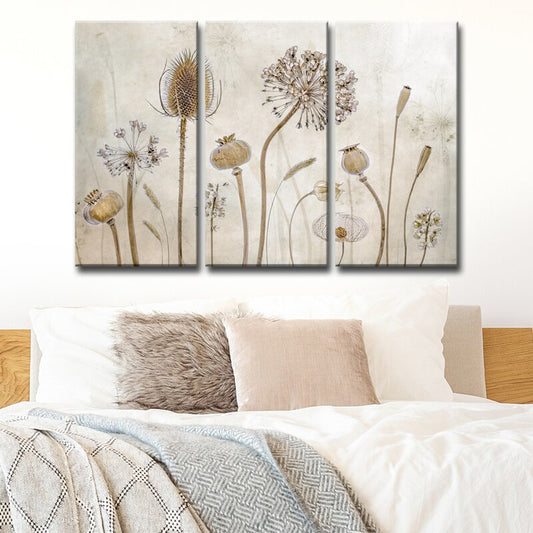 Elegant Floral Triptych Oil Painting for Timeless Home Decor