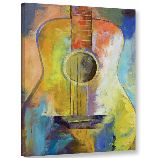 Vibrant Guitar Abstract Oil Painting for Music Lovers and Art Enthusiasts