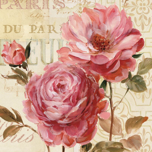Romantic Floral Oil Painting of Pink Roses