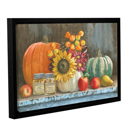 Rustic Harvest Charm: Sunflowers and Autumn Produce Oil Painting Print