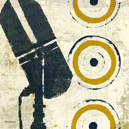 Vintage Microphone Abstract Art for Music Lovers