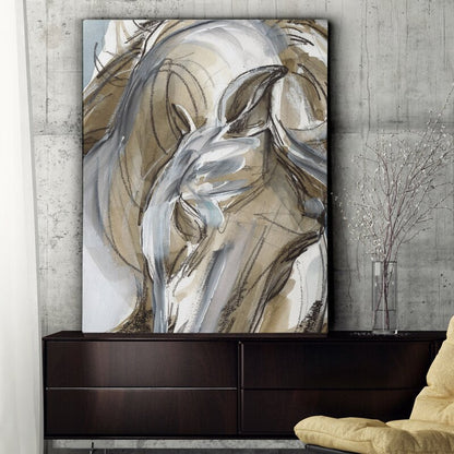 Abstract Horse Art - Elegant Expressionist Oil Painting for Modern Decor