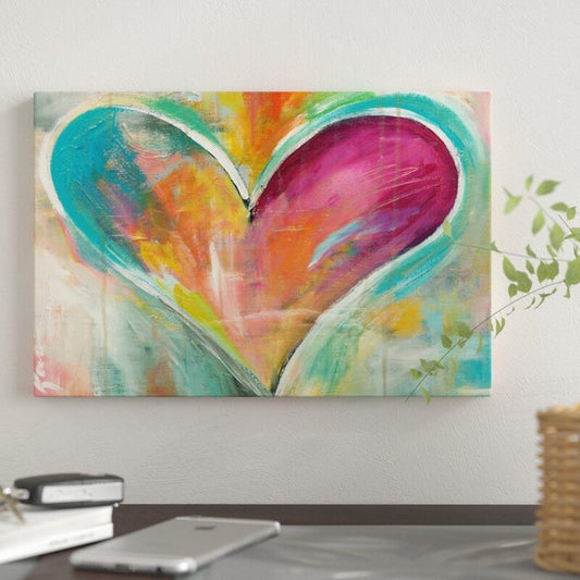 Vibrant Heart Abstract Oil Painting