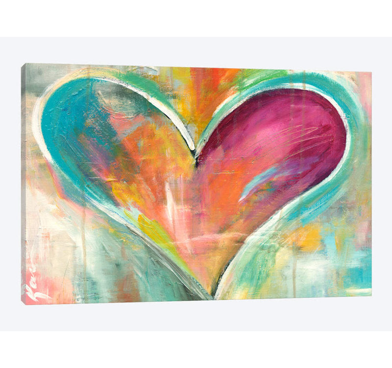 Vibrant Heart Abstract Oil Painting