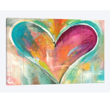 Vibrant Heart Abstract Oil Painting