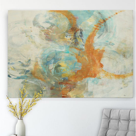 Abstract Colorful Swirls Oil Painting for Modern Home Decor